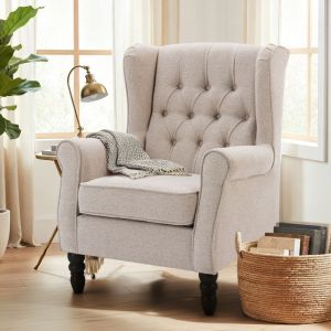 COLAMY Chaise - Fauteuil design minimaliste &mdash; Alliez confort et style pour sublimer votre int&eacute;rieur moderne-beige