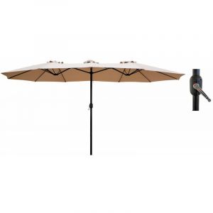 Image de Univers du Pro Parasol double 450 x 265 x h240 cm TWIN Aluminium Toile polyester Beige