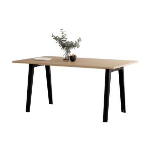 Table à manger en chêne éco-certifié 160 x 95 cm piètements noirs New Modern - Tiptoe