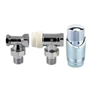 Invena Robinets thermostatiques r&eacute;glables chrom&eacute;es inclin&eacute; emballer 1/2 "BSP 15mm plombable trv