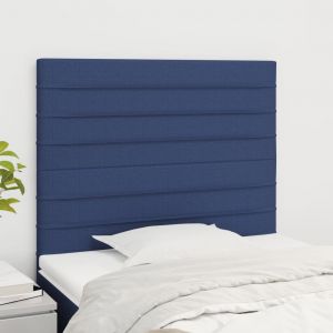 VidaXL Têtes de lit 2 pcs Bleu 100x5x78/88 cm Tissu - Bleu