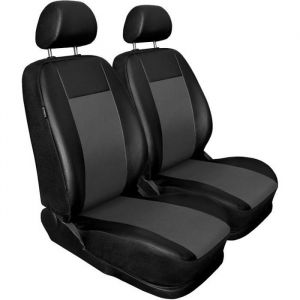 Mossa 2CM-G Noir Gris - Housses de sieges universelles compatibles avec RENAULT KANGOO I II (simili cuir) PU2728
