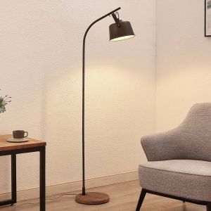 Image de Lindby Rubinjo lampadaire pied en bois, &agrave; 1 lampe