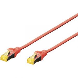 Image de Digitus C&acirc;ble de raccordement r&eacute;seau RJ45 Professional CAT 6A S/FTP 1 m rouge sans halog&egrave;ne, torsad&eacute; par paire, avec cli
