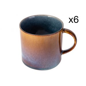 Cosy & Trendy 6 Tasses en Porcelaine Quintana bleues - 45 cl
