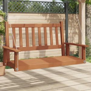 VidaXL Banc de balançoire de jardin chaînes en métal bois massif sapin