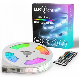 Image de B.k.licht - Bande led usb 5 m Bande lumineuse rgb changement de couleur Guirlande lumineuse colorée télécommandée lumineuse autocollante