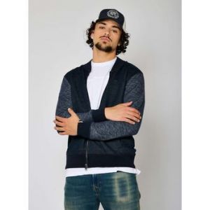 Kaporal Sweatshirt pour Homme, Coupe Regular, Manches Longues, Col Teddy, Modèle Benji, Couleur Navy, Taille