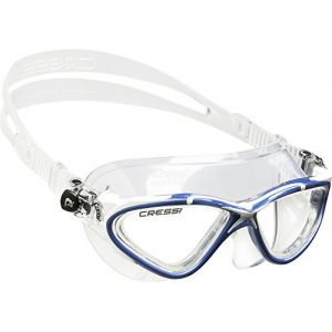 Cressi Planet - PREMIUM Lunette de Natation Transparent/Bleu Blanc