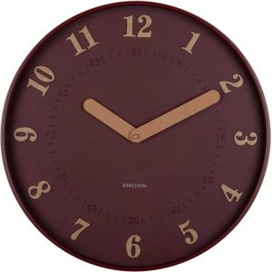 Present time Horloge murale plastique rouge 40x40x40cm