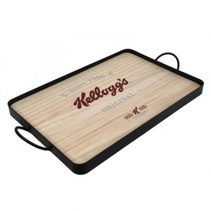 Image de Plateau de Service "Kellogg's" 53cm Naturel & Noir Prix