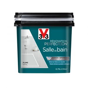 V33 Peinture Rénovation Salle de Bain Satin Plume 750ml