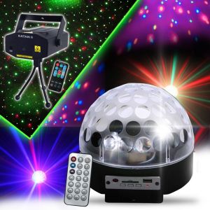 Madison Astro-4 MP3 LED RVB HP integres SD/USB + LASER