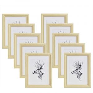 Woltu - 10x Cadre Photo 10x15cm Cadre en Bois et Verre décoration Maison Artos Style Naturelle