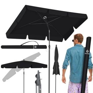 KESSER Parasol rectangulaire avec housse 2en1 et sac de transport Parasol de jardin et de terrasse Parasol 200 × 125cm pour balcon, jardin et