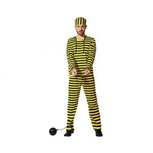 Atosa Déguisement prisonnier jaune et noir homme adulte XS