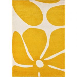 Jardindeco Tapis int&eacute;rieur &agrave; poils longs Swing 385 jaune 80 x 140 cm