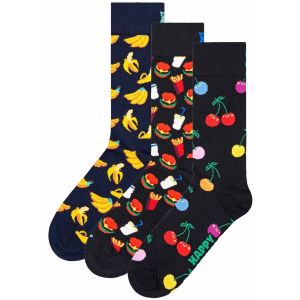 Happy socks 3-Pack Classic Banana Socks Chaussettes, Multicolore, 41-46 (Lot de 3) Unisex