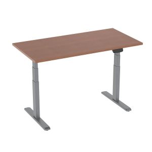 Kimex Bureau motorisé assis-debout 180x75cm Plateau noyer/Pied gris
