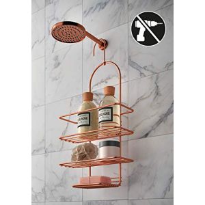 Metaltex &Eacute;tag&egrave;re de douche &agrave; 3 niveaux avec crochet Cuivre