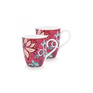 Pip studio Tassen 2er-Set 350ml Flower Festival Geschirr 2 ct Rosegold (23.89 € / 1 ct)