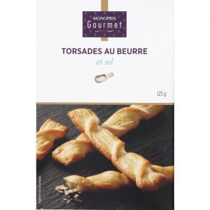 Monoprix gourmet Torsades au beurre, feuillet&eacute; intense - La bo&icirc;te de 125g