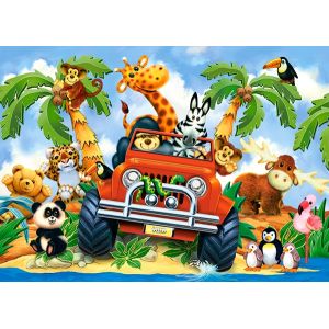 Castorland Peluches en Safari - Puzzle 60 pièces