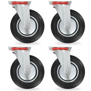 VidaXL 16x Roulettes Roues Fixes pour Chariot Roulant Roulettes Pivotantes Roulettes Fixes Panier d'Achat Etagère à Livre Tables de Travail Capacité de 50 kg 75 mm