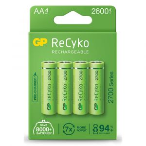 Image de GP Batterie Rechargeable Recyko R6 Aa 2600mah 4 Unités One Size Green