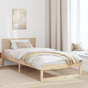 VidaXL Cadre de lit Naturel Bois de pin massif 90 x 190 cm Convertible