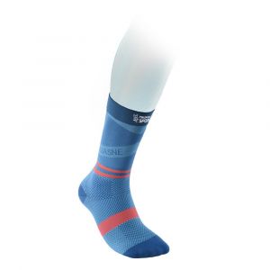 Image de Thuasne Chaussettes de Compression Mi-Mollet Running Sport UP ACTIV- Compression Dégressive de la Cheville vers Le Mollet - Fabriquées en France -Bleu Glacier/Perle/Corail, Taille 39-42 L, Normal