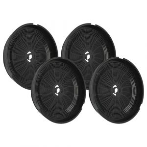 Vhbw 4x Filtres à charbon actif compatible avec Smeg KPF9X INOX, KPF9X, KPF9WH, KPF9RD, KPF9OR, KPF9OG, KPF9BL, KPF9AN, KPF12X hotte aspirante