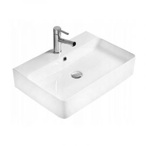 Desconocido Vasque à poser rectangulaire, céramique 60,5x41,5x13 cm Blanc