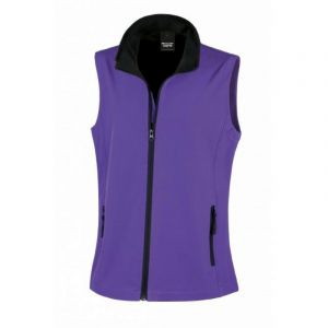 Result At pour Femme R232 F Printable Softshell Gilet sans Manches, Femme, R232F, Violet/Noir, X-Large/Size 16