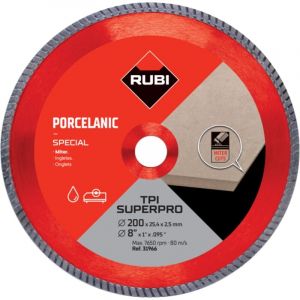 Rubi Disque diamant grès cérame turbo Spécial Onglet - tpi superpro 200 mm