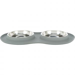 Trixie Gamelles pour chat en silicone et acier inoxydable