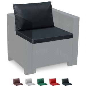 Grand Soleil Coussins de rechange imperméables salon de jardin Rotin Bica set 2 places | Noir