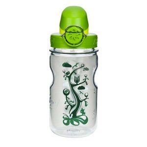 Image de Nalgene Bouteilles Otf Kids Bottle 350ml - Transparent with Nature motif / Loop-Top Green and White - Taille One Size