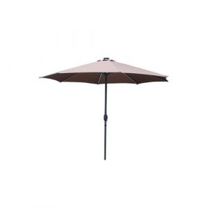 MANAROLA Parasol droit rond led 2,92 x 2,92 m chocolat CONCEPT USINE