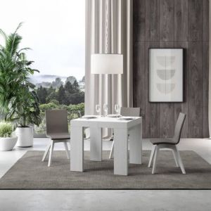 Table extensible ROXELL 90x90 - Blanc - Carré - Salle à manger ou salon