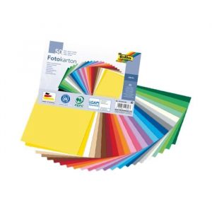 Folia Feuilles cartonn&eacute;es 300 g/m&sup2;, Format A4, noir, Carton, vert, 50 Bogen