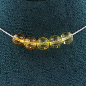 Collier 5 perles Citrine 8 mm chaîne inox - A Bijoux