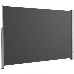 Store lat&eacute;ral ext&eacute;rieur 280 g/m&sup2; brise vue pour terrasse, structure aluminium, Anthracite 160 x 350 cm