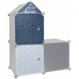 The home deco factory Rangement enfant armoire modulable 3 cubes gar&ccedil;on Autres Gris
