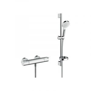 Hansgrohe Ecostat Pack Mitigeur Thermostatique + Set de douche Crometta Vario avec porte-savon (13211000-Crometta2)