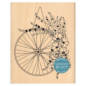Florilèges Design Tampon bois Roue fleurie 8 x 10 cm