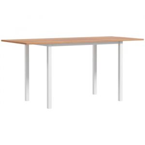 Homcom Table à manger extensible grand plateau 6 personnes acier MDF bois clair