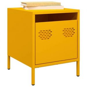 VidaXL Tables de chevet 2 pcs jaune moutarde 35x39x43,5 cm acier