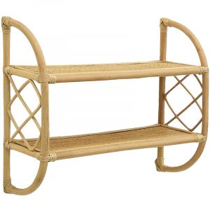 Aubry Gaspard Etagère murale en rotin naturel 2 niveaux Beige