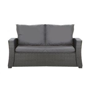 Setgarden Coussin d'extérieur pour banc de jardin en rotin synthétique - Pour balancelle hollywoodienne - Anthracite - 100 x 60 x 50 cm